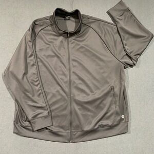 Solaris Mens 4XB Track Jacket‎ Full Zip Athletic Gray Polyester Made in Kenya
